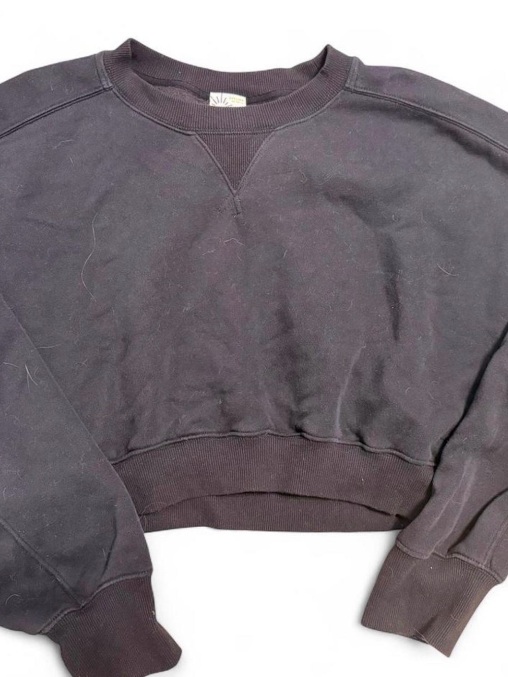 Unbranded Black Cropped Crewneck Sweater